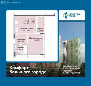 1-комнатная квартира: Нижний Новгород, Советский район (35.2 м)