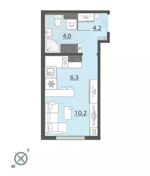 Студия Свердловская область, Екатеринбург Широкая Речка мкр, Меридиан ...