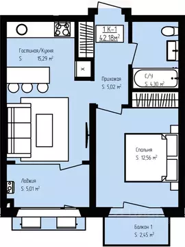 1-к кв. Дагестан, Дербент Камеллия жилой комплекс (42.18 м)