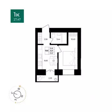 1-к кв. Ярославская область, Ярославль Северный жилрайон, 15-й мкр, ...