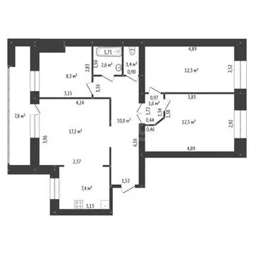 4-к кв. Башкортостан, Уфа ул. Ахметова, 318к1 (74.0 м)