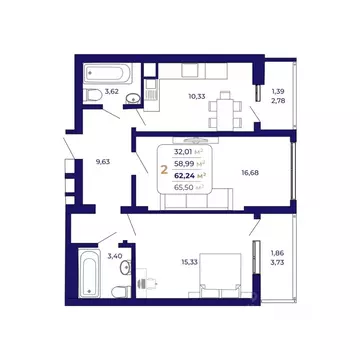 2-к кв. Башкортостан, Уфа Затон-Восточный жилрайон, Паруса жилой ...
