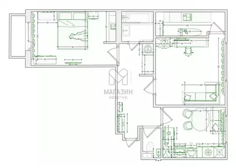 2-к кв. Санкт-Петербург Варшавская ул., 108 (55.0 м)