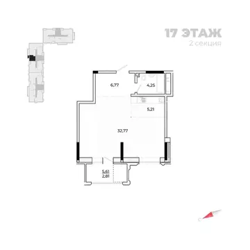 Свободной планировки кв. Удмуртия, Ижевск Новая Восьмая ул., 67 (54.61 ...