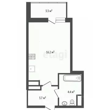 Студия Тюменская область, Тюмень Интернациональная ул., 197А (28.0 м)