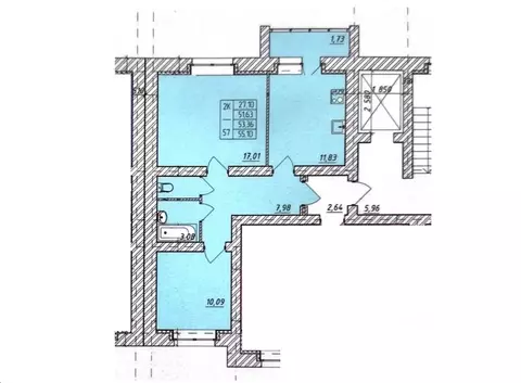 2-к кв. Тамбовская область, Тамбов ул. Имени Павла Строганова, 3Б ...