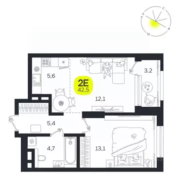2-к кв. Свердловская область, Екатеринбург Южная Ботаника жилрайон, ...
