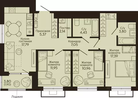 3-к кв. Свердловская область, Екатеринбург Вокзальный жилрайон,  ...