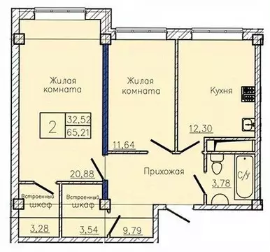 2-к кв. Ставропольский край, Пятигорск  (68.6 м)