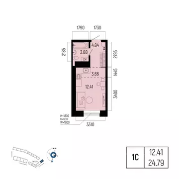 1-к кв. Башкортостан, Уфа Глумилино-1 мкр, Новатор жилой комплекс ...