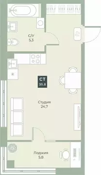 Студия Курганская область, Курган Заозерный жилрайон, 6А мкр, ул. ...