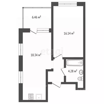 1-к кв. Брянская область, Брянск Бежицкая ул., 21Б (45.8 м)