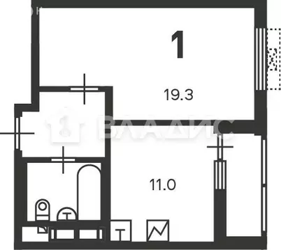 1-комнатная квартира: Москва, Кусковская улица, 12/1 (38.8 м)