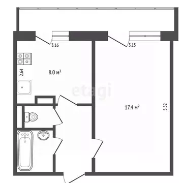1-к кв. Псковская область, Печоры Юбилейная ул., 6 (32.8 м)