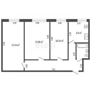 3-к кв. Красноярский край, Норильск Ленинский просп., 28к4 (54.8 м)