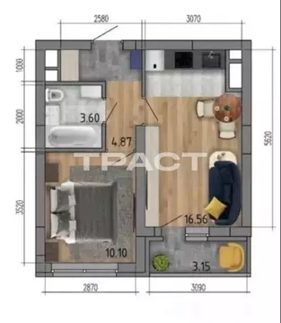 2-комнатная квартира: Воронеж, Ленинский проспект, 215В (45 м)
