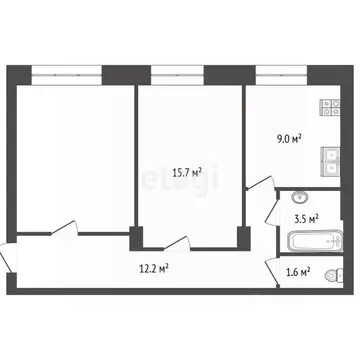 Комната Омская область, Омск пос. Чкаловский, ул. Пархоменко, 8 (15.7 ...