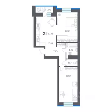 2-к кв. Рязанская область, Рязанский район, Дядьковское с/пос, с. ...