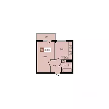 1-к кв. Ростовская область, Аксайский район, Щепкинское с/пос, пос. ...