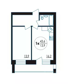 1-к кв. Вологодская область, Вологда Новгородская ул., 36 (43.6 м)