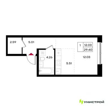 1-к кв. Пермский край, Пермь ДКЖ мкр, Уникум на Энгельса жилой ...