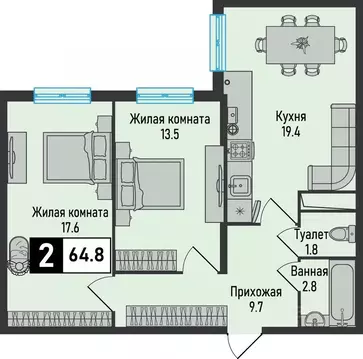 2-к кв. Ставропольский край, Железноводск городской округ, пос. ...