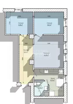 3-к кв. Ростовская область, Азов Азовский район, спуск Александра ...