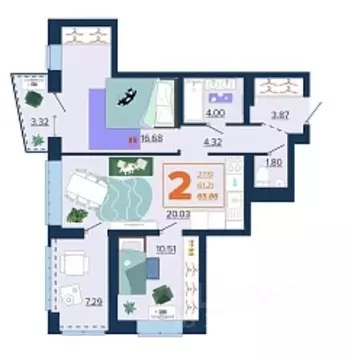 2-к кв. Брянская область, Брянск Московский мкр, Микрорайон Акватория ...