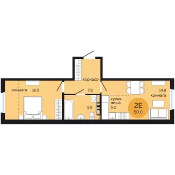 2-к кв. Пермский край, Пермь Краснова мкр, Красное яблоко жилой ...