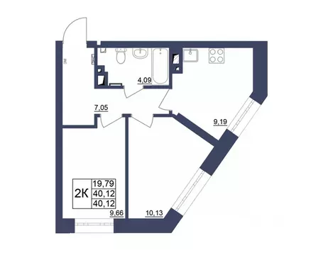 2-к кв. Башкортостан, Уфа Космос жилой комплекс, лит1 (39.87 м)