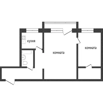 2-комнатная квартира: Златоуст, квартал Северо-Запад, 2-й квартал, 15 ...