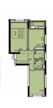 2-к кв. Башкортостан, Уфа Затон-Восточный жилрайон, Паруса жилой ...