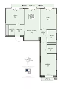 3-к кв. Удмуртия, Ижевск ул. 50 лет Пионерии, 41 (80.9 м)