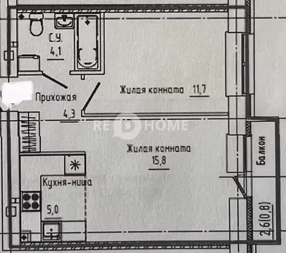 2-к кв. Пермский край, Пермь ул. Дзержинского, 3 (40.9 м)