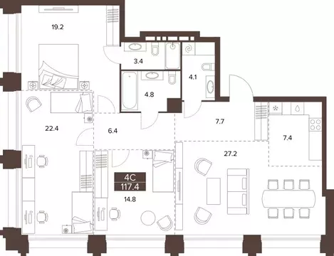 3-к кв. Алтайский край, Барнаул Социалистический просп., 97 (117.4 м)
