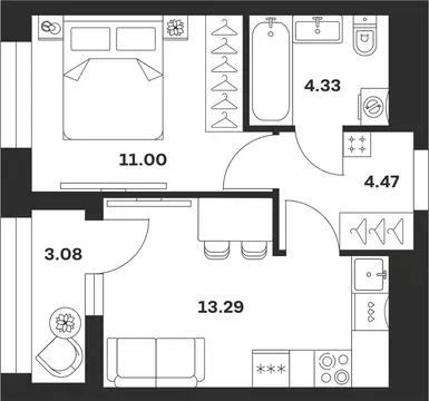 1-к кв. Тульская область, Тула городской округ, с. Осиновая Гора ул. ...