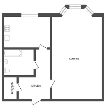 1-комнатная квартира: Новый Уренгой, Молодёжная улица, 11 (38.8 м)