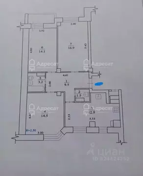 3-к кв. Волгоградская область, Волгоград ул. Имени Старшего Лейтенанта ...