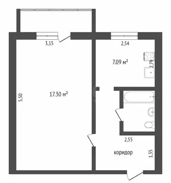 1-комнатная квартира: Тюмень, улица Московский Тракт, 121 (31.2 м)
