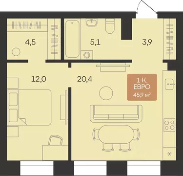 1-к кв. Ямало-Ненецкий АО, Новый Уренгой Созидателей мкр, Атмосфера. ...
