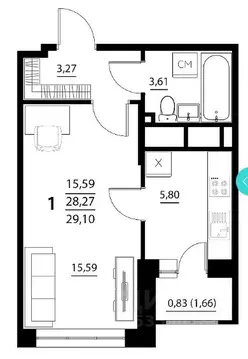 1-к кв. Белгородская область, Белгородский район, Дубовское с/пос, с. ...