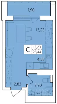 Студия Башкортостан, Уфа Затон жилрайон, Волна жилой комплекс (26.44 ...