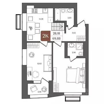 2-к кв. Башкортостан, Уфа Глумилино жилрайон, Холмогоры жилой комплекс ...