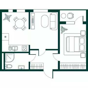 1-к кв. Дагестан, Дербент Новая История жилой комплекс (47.72 м)