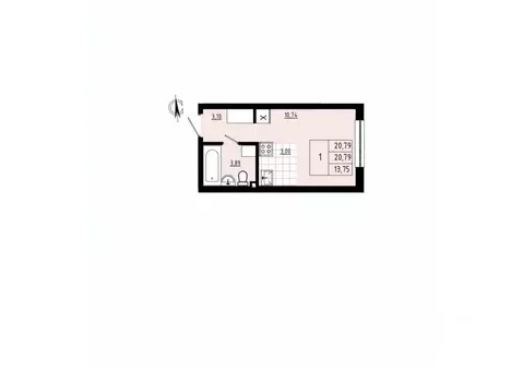 1-к кв. Белгородская область, Новый Оскол Новоселовка мкр,  (20.79 м)