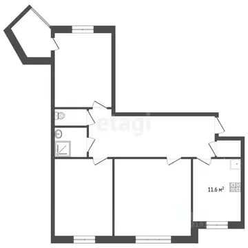 3-к кв. Калининградская область, Калининград Интернациональная ул., 54 ...