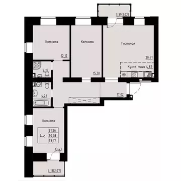 4-к кв. Красноярский край, Красноярск ул. Елены Стасовой, 82 (90.0 м)