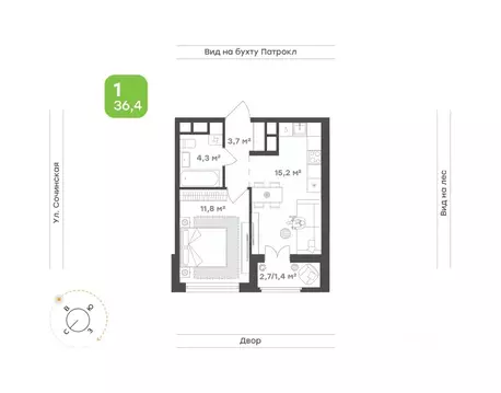 1-к кв. Приморский край, Владивосток Новые Горизонты жилой комплекс ...