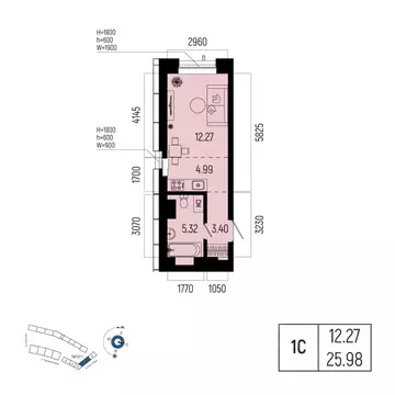 1-к кв. Башкортостан, Уфа Глумилино-1 мкр, Новатор жилой комплекс ...