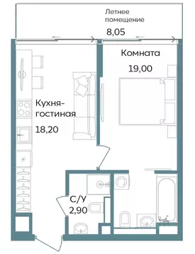 1-к кв. Крым, Саки ул. Морская (48.15 м)
